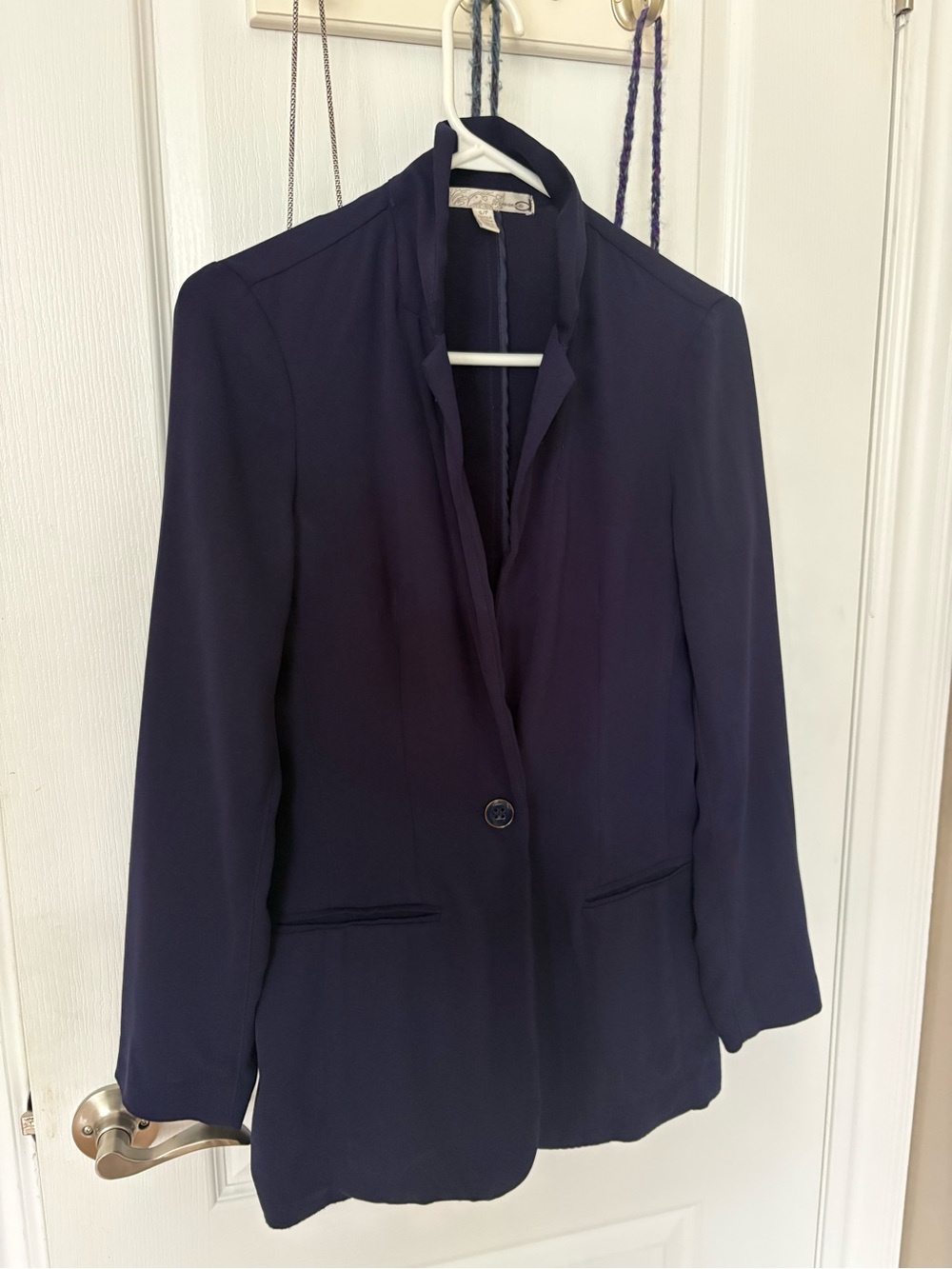 Dynamite Navy Single-Button Tailored Blazer